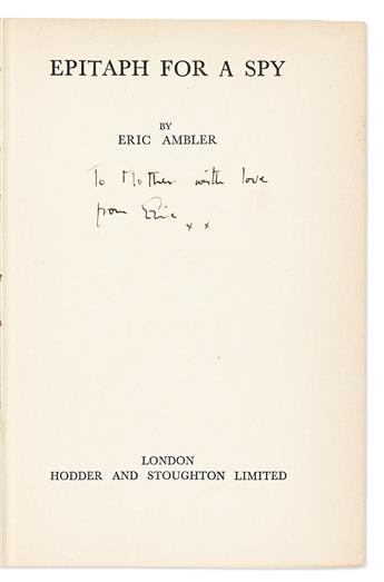 AMBLER, ERIC. Epitaph For A Spy.